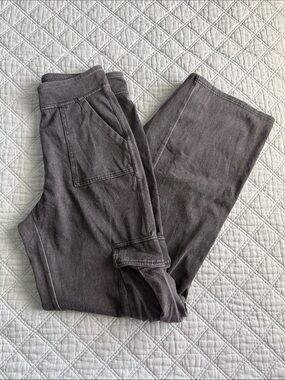 Wide Leg Women's cargo Pants in Charcoal Gray